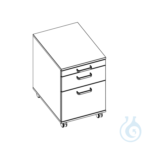 labtable Rollcontainer, 3 Schubladen, 430x585x656
