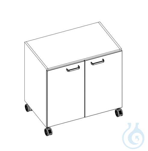 labtable mobiler Unterschrank, 2 Türen, inkl. 1 Einlegeboden, 830x530x810