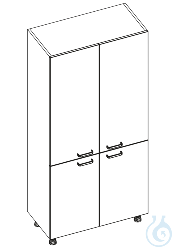 labtable Laborschrank 4 Türen, auf Füßen, BxHxT: 900 mm x 1960 mm x 600 mm