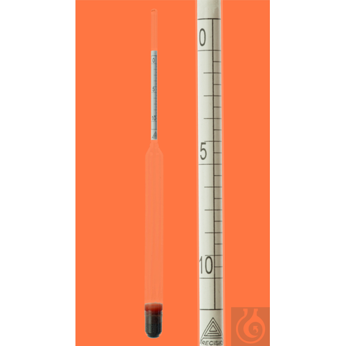 Clarification hydrometer, 0-18:0,5%mas, accuracy +/- 1 scale division, 290mm