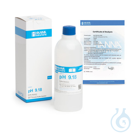 9.18 pH Value @25°C, (1) 500 mL bottle