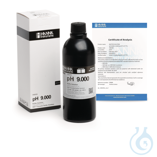 9.000 pH Value @ 25°C, (1) 500 mL bottle