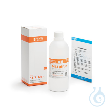1413 µS/cm EC value @25°C, 500 mL bottle with certificate of analysis