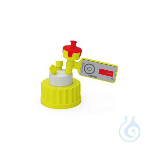 b.safe Cap S40, 3x UNF 1/4'' Screw cap S40 made of PP-yellow, insert made of
