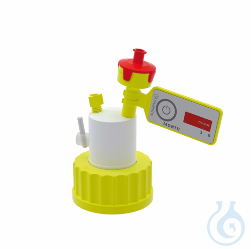 b.safe Cap S40 with Stopcocks, 2x UNF1/4'' Screw cap S40 made of PP-yellow,