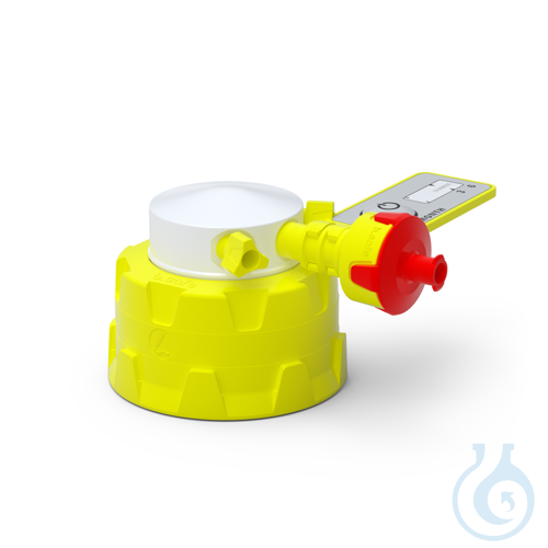 b.safe Space-saving Caps GL45, 3x UNF 1/4'' Cap GL45 made of yellow PP-GF,