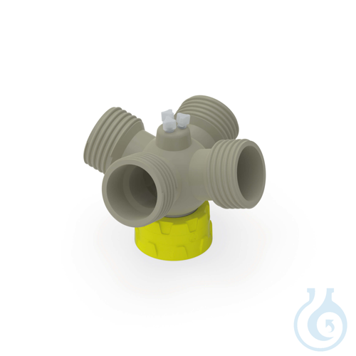 b.safe Distributor for Flushing Bottles, GL45, 4x GL45, 3x UNF 1/4'' Screw cap