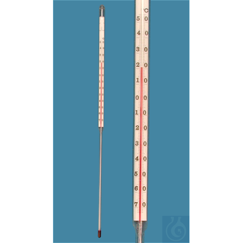 Setting point thermometer, similar DIN, enclosed scale, -38+50:1°C, capillary