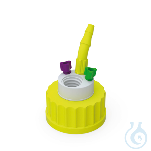 b.safe Waste Cap S40, 2x UNF1/4'', 1x GL14, 1x NPT1/8'' Screw cap S40 made of