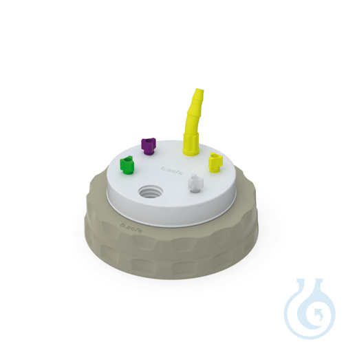b.safe Waste Cap S90, 4x UNF1/4'', 1x GL14, 1x NPT1/8'' Screw cap S90 made of