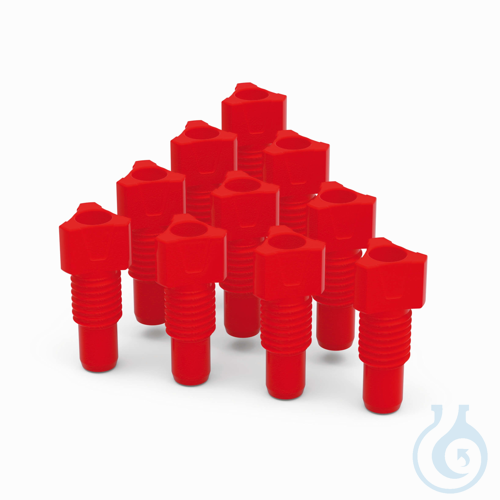 b.safe Fitting, UNF 1/4'', Ø 3,2 mm (PU=10 pcs.) PFA-red, with thread UNF 1/4