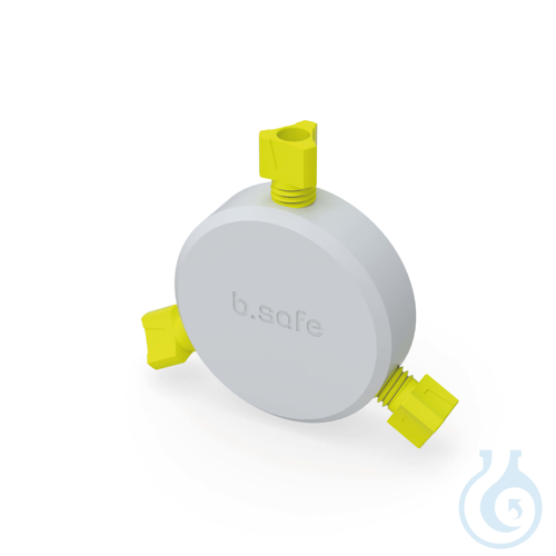 b.safe Distributor for Capillaries, 3x UNF 1/4'' PTFE, 3 capillary connectors