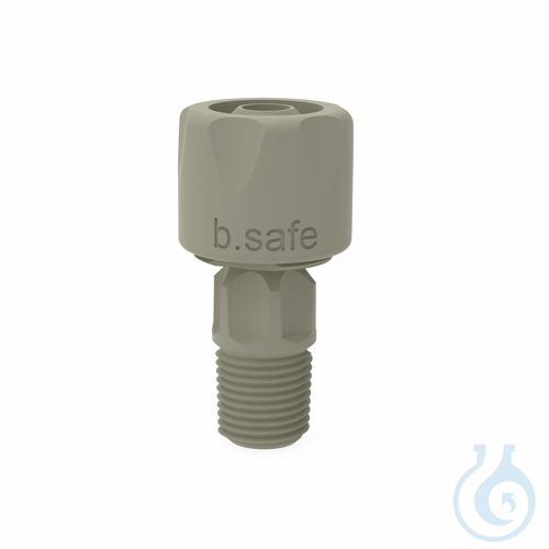 b.safe Corrugated Tubing Coupling, Ø 8,5 mm, NPT 1/8'' PP, for tubing connection