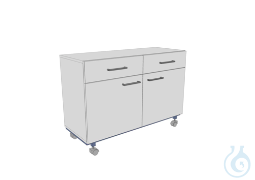 Rollcontainer 1136x445x795 mm (LTH) , 2 Vollauszüge, 2 Flügeltüren