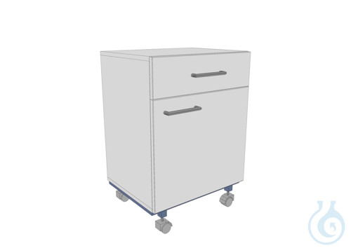 Rollcontainer 567x445x795 mm (LTH) , 1 Vollauszug, 1 Tür