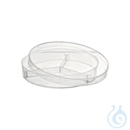 Petri dishes, Ø90x15 mm, Polystyrene, aseptic, with 3 vents, 3 compartments, 500