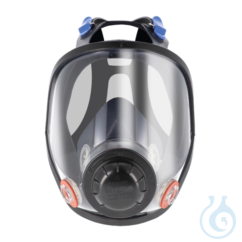 Reusable panoramic respiratory mask, for bayonet filters, silicone