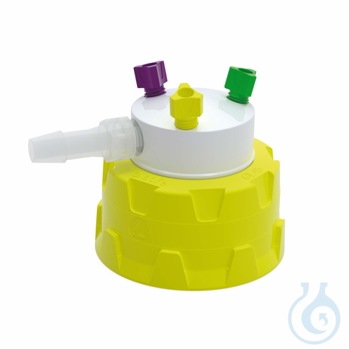 b.safe System Caps GL45, 3x UNF 1/4'', 1x NPT 1/8'' Screw cap GL45 made of PP