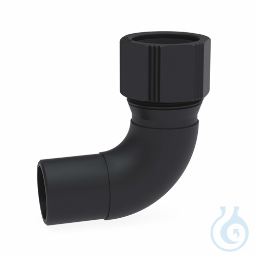 b.safe Elbow Connector, 92°, 1x Ø 32 mm static dissipative PE-EX, 90° pipe bend,