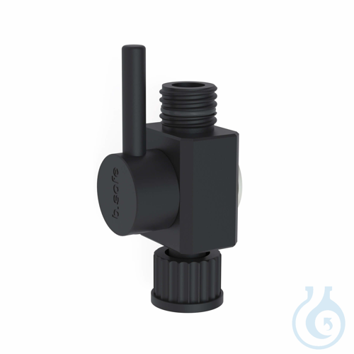 b.safe Stopcock, GL25 (m) - GL25 (f) 2-way valve body made of PE-EX with stopcoc