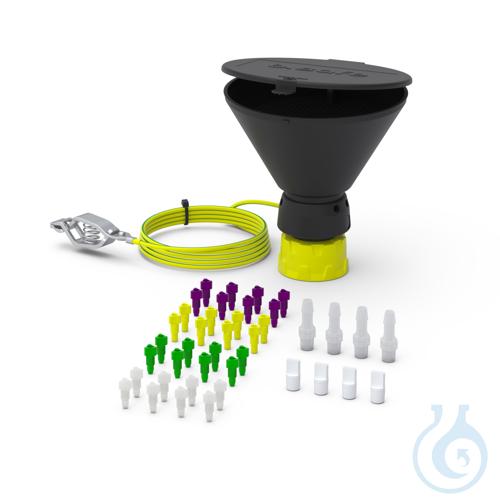 b.safe Funnel Universal, GL 45, 8x UNF 1/4'', 4x NPT 1/8'' made of PE-EX, screw