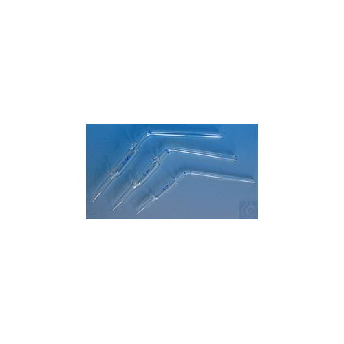 Weighing pipettes for milk-dry mass determination, curved with ring mark