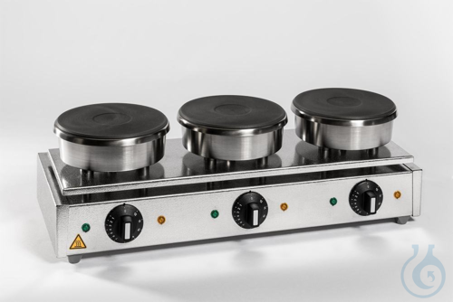 Series hotplate, 2 heating units 150 mmØ, with connection for contact