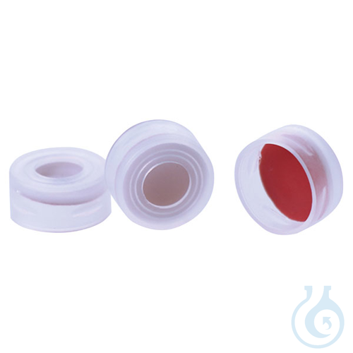 Klikdop voor flesjes met voorgesneden septum, siliconen/PTFE, 100 stuks