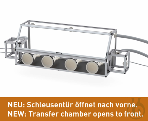 SICCO Glove Box Duo 1 with Transfer Chambers, B 2345 x H 690 x T 590 Aluminium f