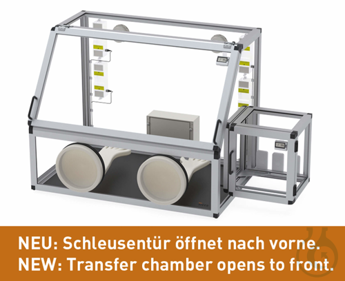 SICCO Auto Glove Box with Transfer Chamber, B 1210 mm x H 700 mm x T 600 mm ACRY