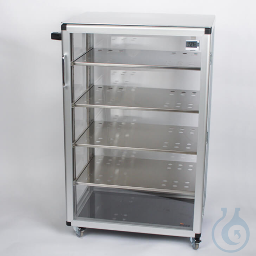 SICCO Dolly Desiccator, B 600 mm x H 900 mm x T 430 mm ACRYLIC/ALUMINIUM, with: