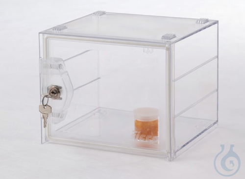 SICCO Mini-Desiccator Secure Box Basic, B 221 mm x H 183 mm x T 214 mm Polycarbo