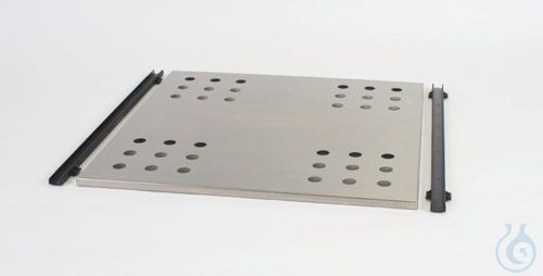 SICCO Shelf, B 495 mm x H 13 mm x T 515 mm stainless steel, including two rails