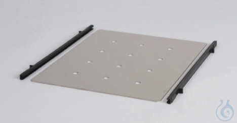 SICCO Shelf, B 258 mm x H 2 mm x T 320 mm Stainless steel, incl. 2 rails made of