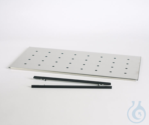 SICCO Shelf, B 565 mm x H 0,5 mm x T 320 mm STAINLESS STEEL including rails made