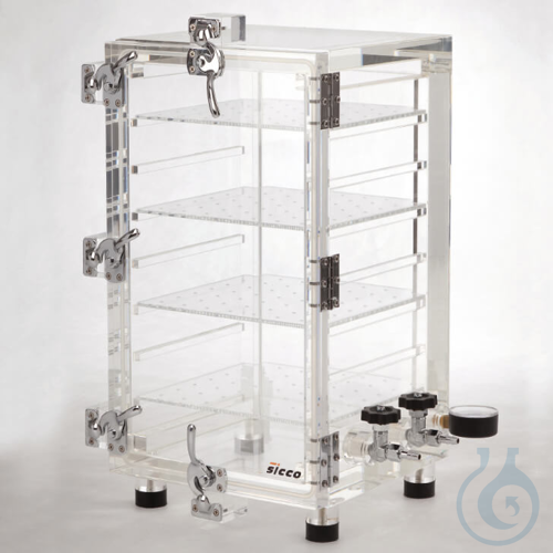 SICCO Vacuum-Desiccator, B 315 mm x H 550 mm x T 310 mm suitable for vacuum up t