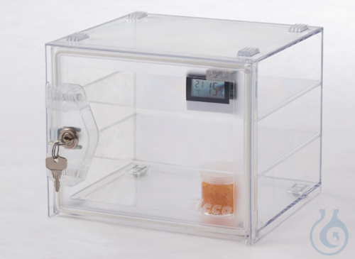 SICCO Mini-Desiccator Secure Box Premium, B 221 mm x H 183 mm x T 214 mm Polycar