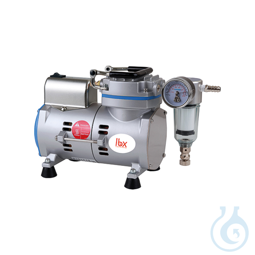 Vacuum pump with valve and vacuum gauge, LBX V50 series, 90 l/min, 85 mbar, EU p