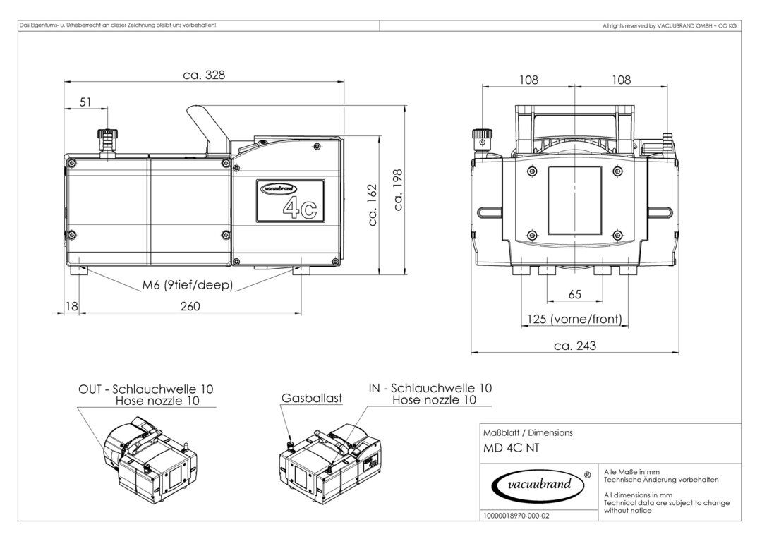 MD 4C NT, US dimensions