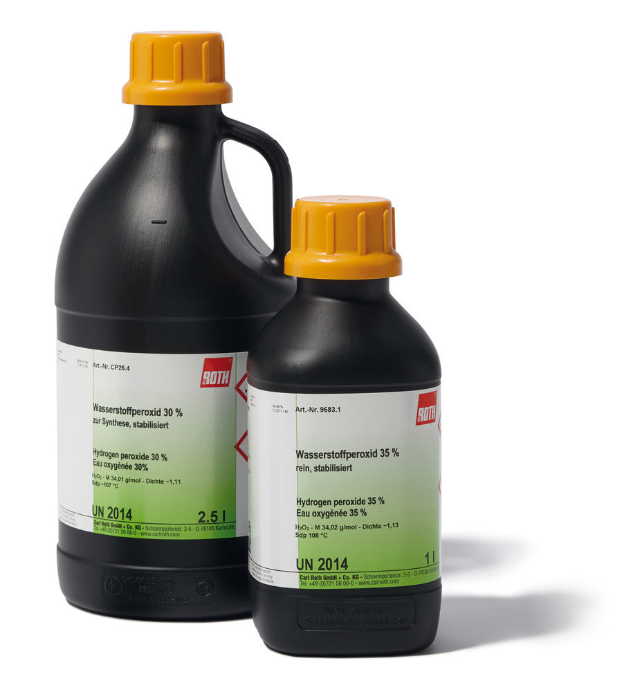 Hydrogen peroxide, 50 % techn., stab., 500 ml, plastic - Luminix Health