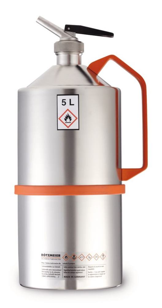 Safety lab can, stainless steel, fine dosing spout, 5 l, 1 unit(s) - Luminix Health