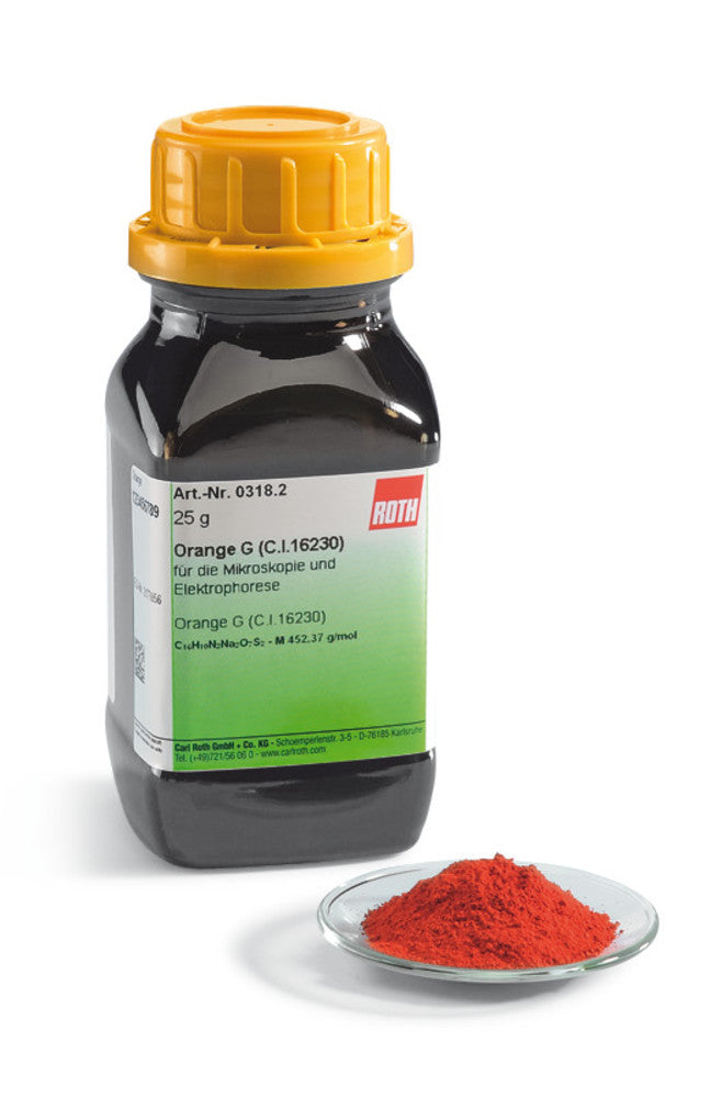 Orange G (C.I.16230), for microscopy and electrophoresis, 10 g, glass - Luminix Health