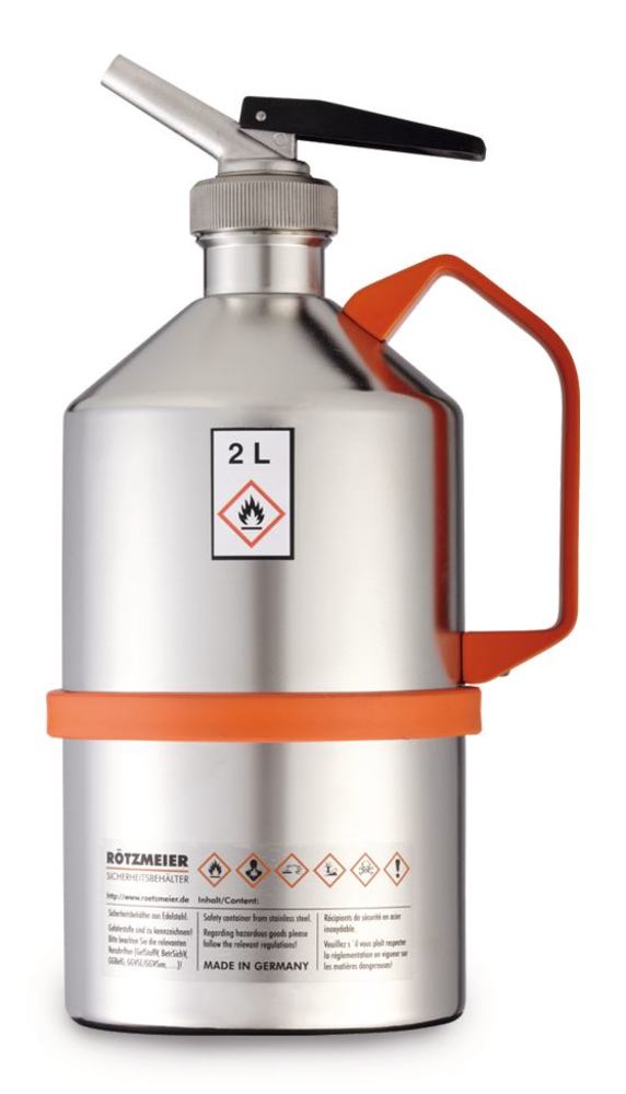 Safety lab can, stainless steel, fine dosing spout, 2 l, 1 unit(s) - Luminix Health