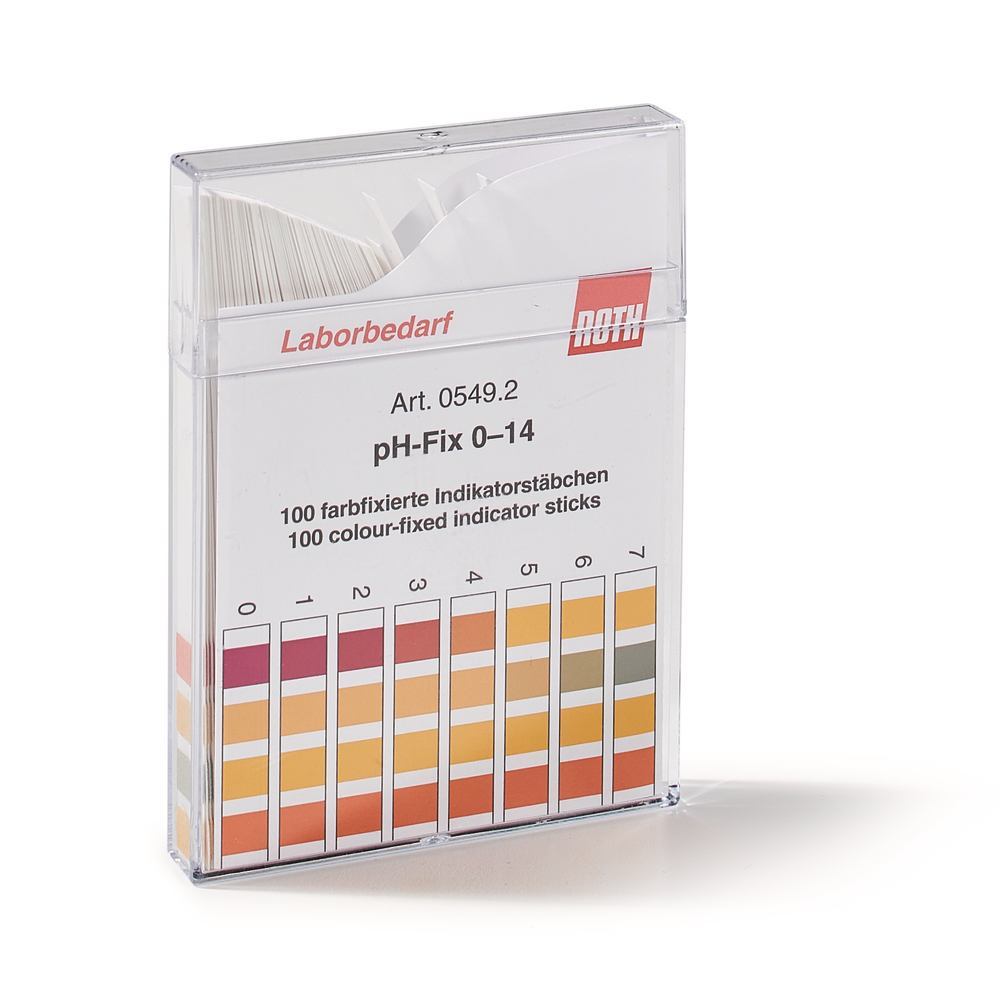 Universal indicator sticks pH-Fix, in square plastic box, pH 0 - 14, 100 unit(s) - Luminix Health