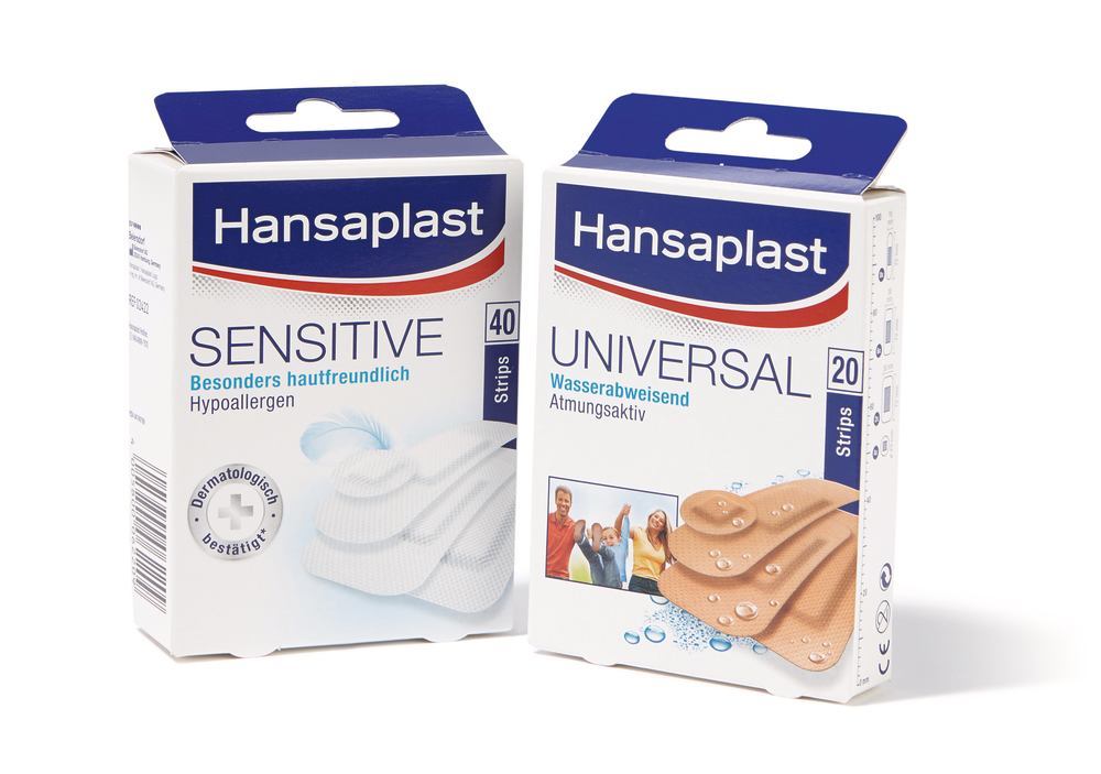 Hansaplast®-strips, Sensitive 40 strips, hypo-allergenic, 1 pack(s) - Luminix Health