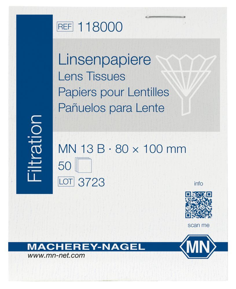 Paper wipes for lenses, 10 pack of 50 sheets, 80 x 100 mm, 10 unit(s) - Luminix Health