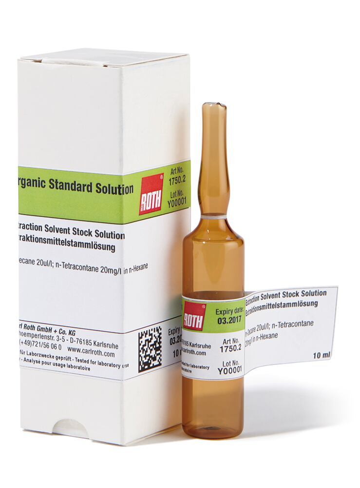 n-Alkane standard solution (C10-C40), 16 components (each 100 mg/l), 5 ml - Luminix Health
