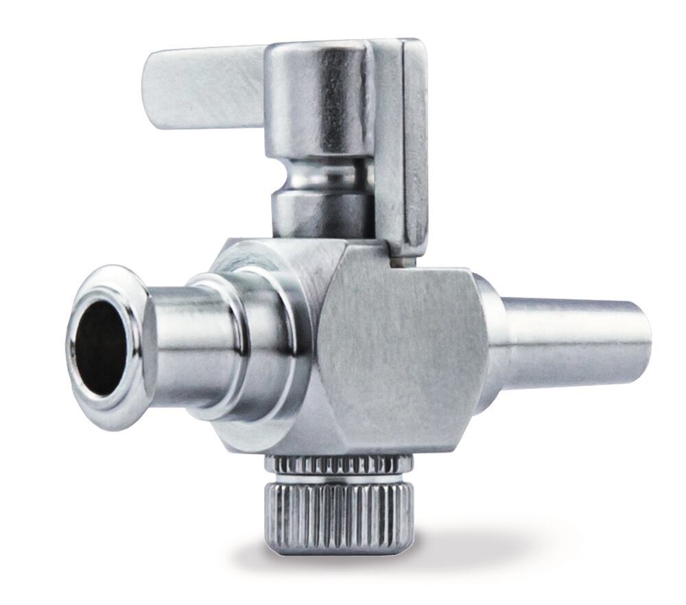 Stopcock (valve), chrome-plated, for SPE vacuum manifolds, 1 unit(s) - Luminix Health