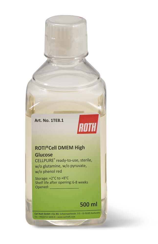 ROTI®Cell DMEM High Glucose, sterile, w/o Glutamin, w/o Pyruvat,, 500 ml - Luminix Health