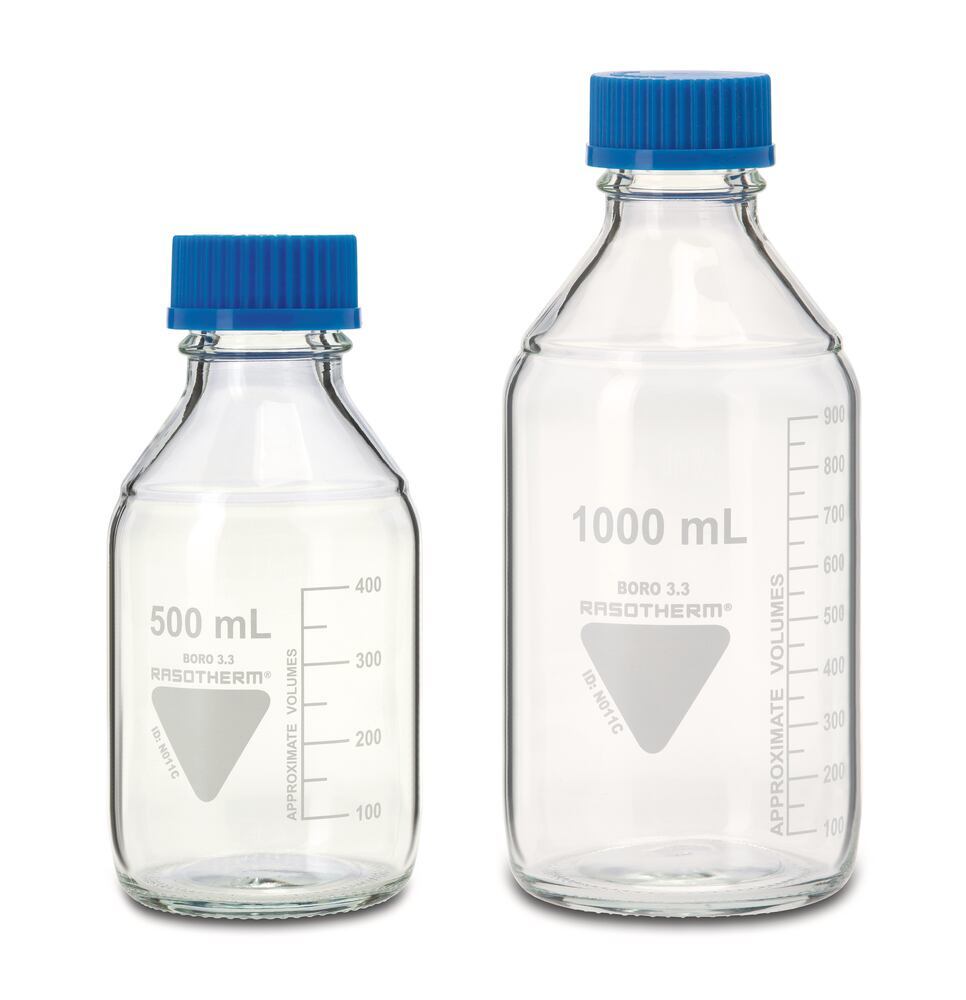 Image of RASOTHERM clear glass screw top bottle